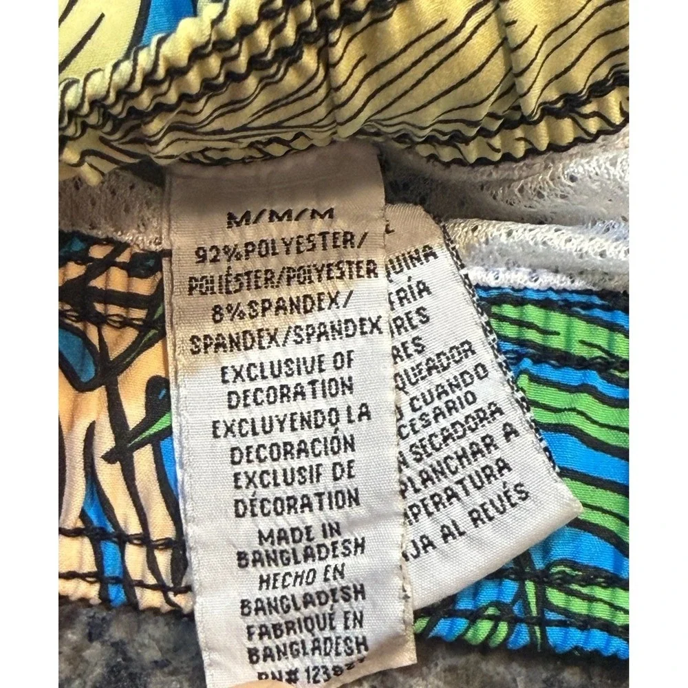 Malibu Beach Club Mens Tropical Palm‎ Leaf Swim Trunks